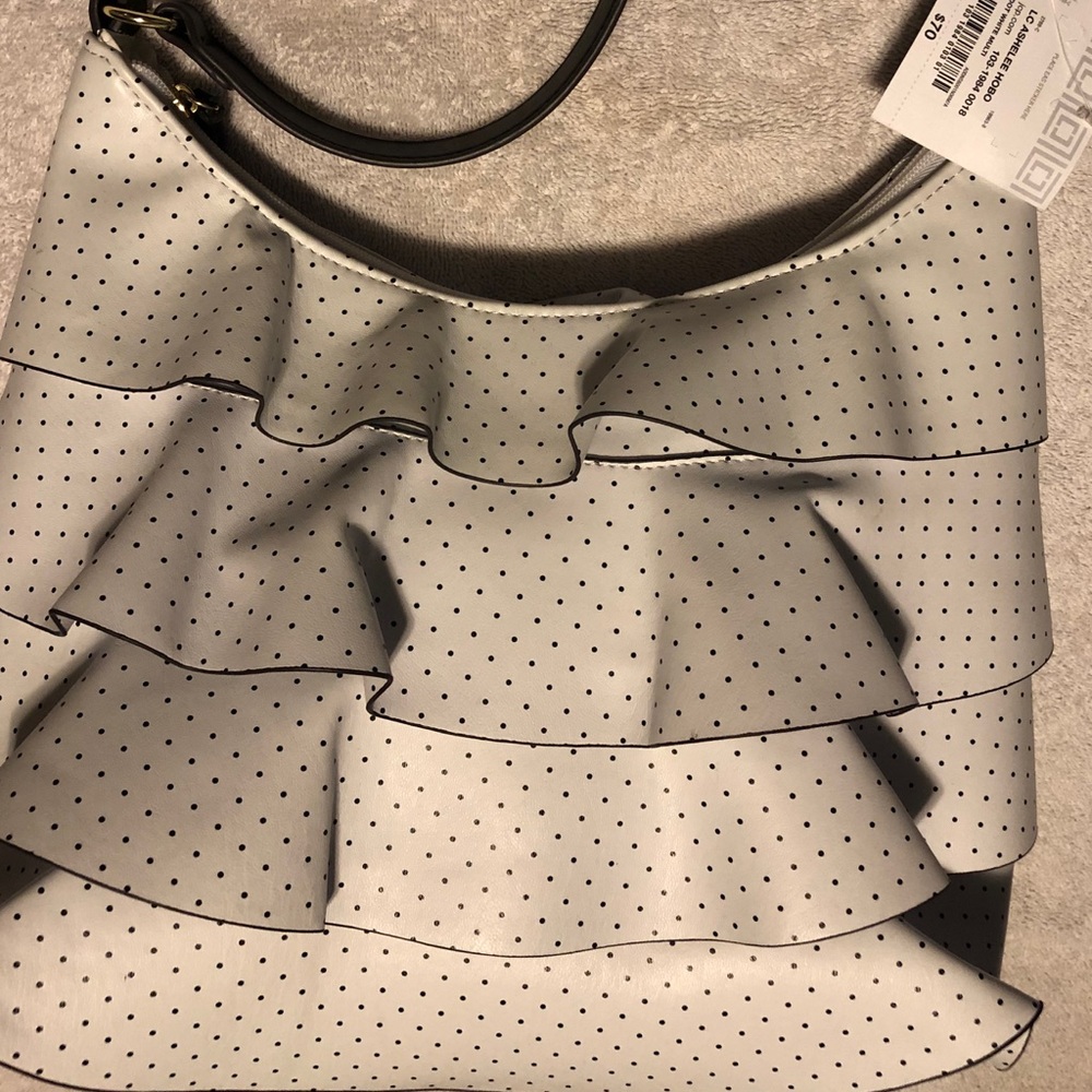 Liz Claiborne Ashelee Hobo 
White Polka Dot Ruffle